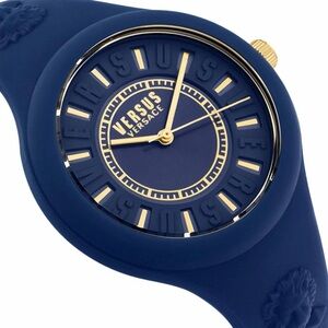 NEW Versus Versace Watch Navy Blue Stainless Steel Silicone